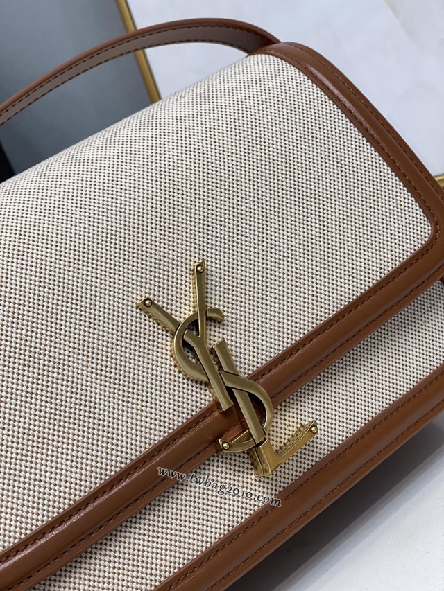 YSL专柜款女包 聖羅蘭經典款MONOGRAM金屬旋扣郵差包 YSL肩背斜挎包 634305  jjh1112